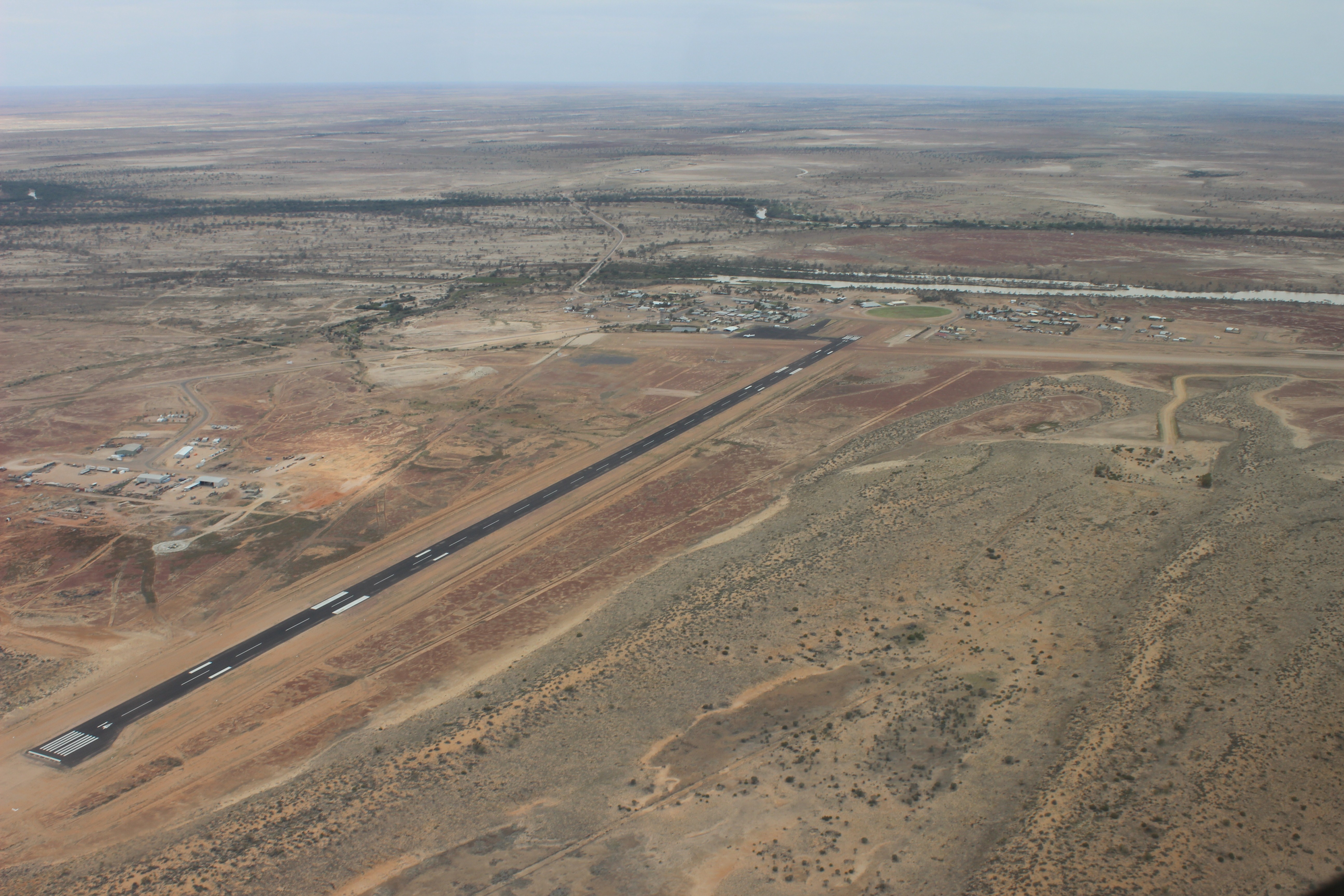 aerial view of Birdsville including runway